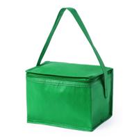 Kleine mini koeltas voor lunch of sixpack blikjes - groen - 21 x 15 x 15 cm - draagriem   -