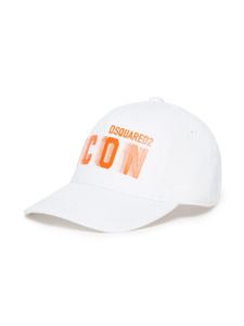 DSQUARED2 KIDS casquette en coton à imprimé Icon - Blanc