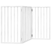 vidaXL Hondenhek inklapbaar 3 panelen 150 cm populierenhout wit