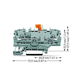 WAGO 2002-1971 Scheidingsklem 5.20 mm Spanveer Grijs 50 stuk(s)