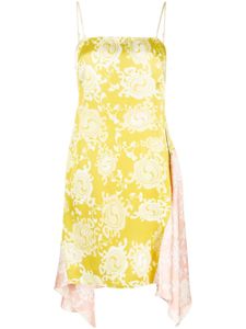 DSQUARED2 robe drapée à fleurs imprimées - Jaune