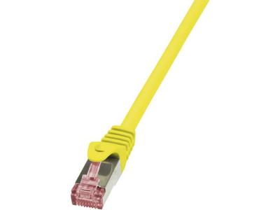 LogiLink CQ2057S RJ45 Netwerkkabel, patchkabel CAT 6 S/FTP 2.00 m Geel Vlambestendig, Snagless 1 stuk(s)