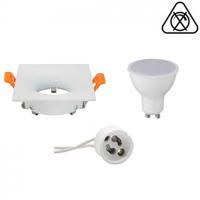 LED Spot Set - GU10 Fitting - Inbouw Vierkant - Mat Wit - 8W - Natuurlijk Wit 4200K - 85mm