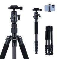 Rollei 22578 Compact Traveler No I Carbon I zwart I lichtgewicht reisstatief I fotostatief met kleine verpakkingsmaat I kogelkop en statieftas