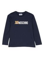 Moschino Kids sweat en coton à logo imprimé - Bleu