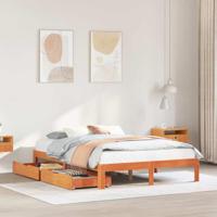 vidaXL Bedframe met lades massief grenenhout wasbruin 140x190 cm