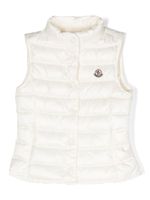 Moncler Enfant gilet matelassé à patch logo - Blanc