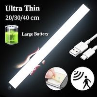 led nachtverlichting bewegingssensor usb oplaadbare ultradunne keukenkast kast lamp pir bewegingssensor draadloze nachtlampje slaapkamer gang doorgang slaapzaal verlichting Lightinthebox - thumbnail