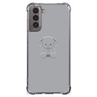 Samsung Galaxy S21 Stevig Bumper Hoesje Grijs Baby Olifant - thumbnail