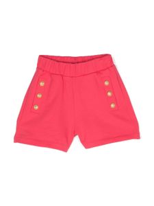 Balmain Kids short à boutons embossés - Rose