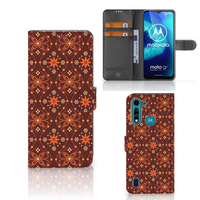 Motorola G8 Power Lite Telefoon Hoesje Batik Brown - thumbnail