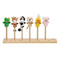 Pluche vingerpoppetjes van dieren 6x   -