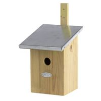 Houten vogelhuisje/nesthuisje 33 cm met zinken dak