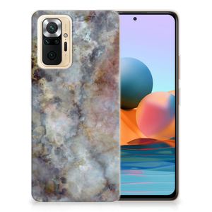 Xiaomi Redmi Note 10 Pro TPU Siliconen Hoesje Marmer Grijs