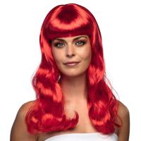 Boland Verkleedpruik dames - rood - Cabaret/hollywood/diva - Carnaval - lang chique haar   -