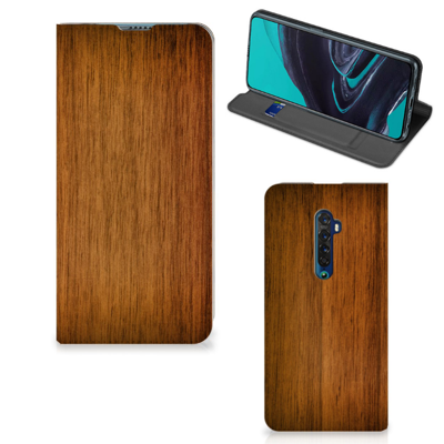 OPPO Reno2 Book Wallet Case Donker Hout