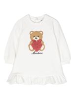 Moschino Kids robe à logo imprimé - Blanc