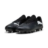 PUMA Future 7 Play Gras / Kunstgras Voetbalschoenen (MG) Zwart Wit Donkergrijs - thumbnail