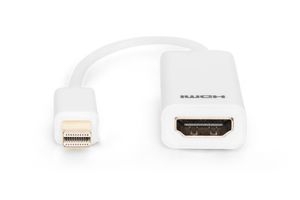 Digitus AK-340411-001-W DisplayPort / HDMI Adapter [1x Mini-DisplayPort stekker - 1x HDMI-bus] Wit 15.00 cm