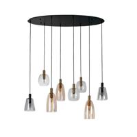 Searchlight 8-lichts hanglamp Divine meerdere kleuren glas 36463-8BK