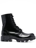 Diesel bottines en cuir D-Hammer à lacets - Noir