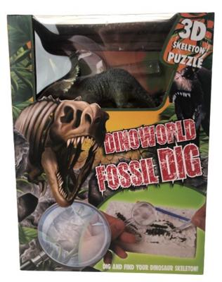 DinoWorld 3D puzzel Fossil Dig Triceratops gips groen 3 delig DinoWorld 3D puzzel Fossil Dig Triceratops gips groen 3 delig
