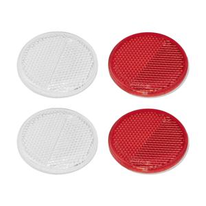 Proplus Reflector Set - 4 stuks - 2x rood - 2x wit - zelfklevend - 60 mm - rond