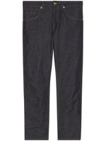 Gucci contrast-stitching tapered-leg jeans - Bleu