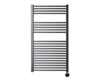 Sanicare elektrische design radiator 60x112cm gunmetal met thermostaat rechts chroom