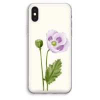 Purple poppy: iPhone XS Max Transparant Hoesje - thumbnail