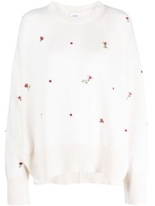 Barrie floral-embroidery cashmere jumper - Tons neutres