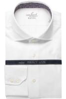 van Laack Perfect Look Slim Fit Overhemd wit, Effen