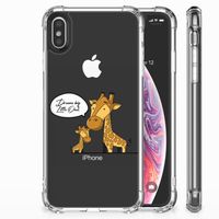 Apple iPhone Xs Max Stevig Bumper Hoesje Giraffe - thumbnail