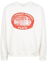 FLÂNEUR Sweater met logoprint - Beige