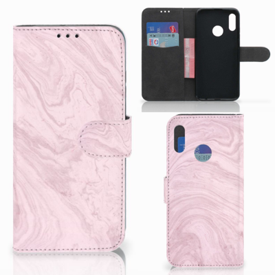 Huawei P Smart 2019 Bookcase Marble Pink - Origineel Cadeau Vriendin Huawei P Smart 2019 Bookcase Marble Pink - Origineel Cadeau Vriendin
