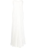 Alexander McQueen robe bustier longue à fronces - Blanc - thumbnail