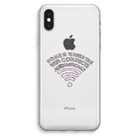 Home Is Where The Wifi Is: iPhone XS Max Transparant Hoesje - thumbnail