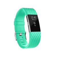 By Qubix - Compatible met Fitbit Charge 2 siliconen bandje - Maat: Small - Mintgroen - Compatible fitbit bandje