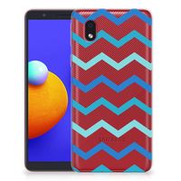 Samsung Galaxy A01 Core TPU bumper Zigzag Blauw - thumbnail