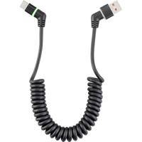 Renkforce USB-kabel USB 2.0 USB-A stekker, USB-C stekker 1.50 m Zwart Connectoren 360° draaibaar, Spiraalkabel RF-67136