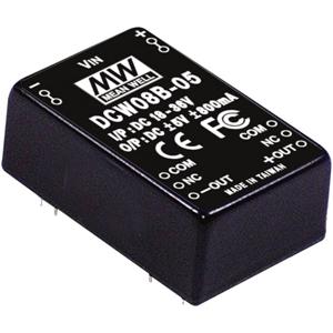 Mean Well DCW08C-05 DC/DC-converter 8 W Aantal uitgangen: 2 x Inhoud 1 stuk(s)