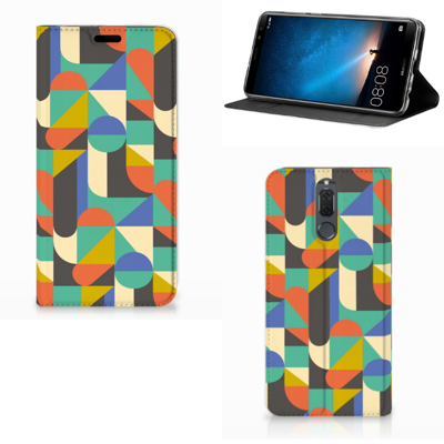 Huawei Mate 10 Lite Hoesje met Magneet Funky Retro Huawei Mate 10 Lite Hoesje met Magneet Funky Retro