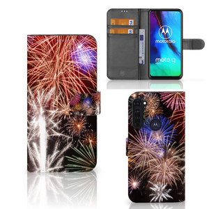 Motorola Moto G Pro Wallet Case met Pasjes Vuurwerk