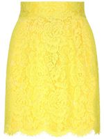 Dolce & Gabbana minijupe bordée de dentelle fleurie - Jaune