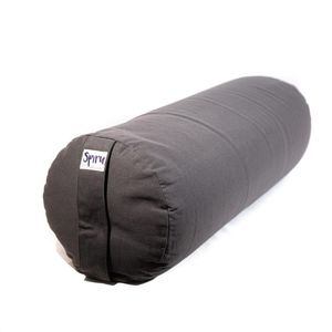 Yoga Bolster Antraciet Rond Katoen - Effen - 59 x 21,5 cm