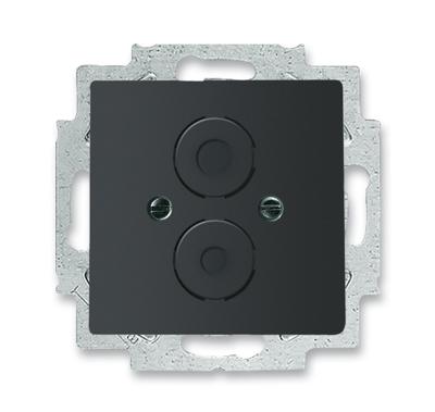 Busch-Jaeger Future Linear centraalplaat voor 1 of 2 zwakstroomaansluitingen met draagring, matzwart