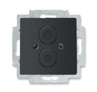 Busch-Jaeger Future Linear centraalplaat voor 1 of 2 zwakstroomaansluitingen met draagring, matzwart