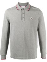 Moncler polo à patch logo - Gris - thumbnail