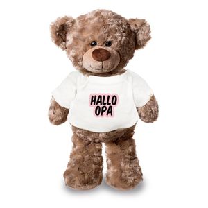 Hallo opa aankondiging meisje pluche teddybeer knuffel 24 cm