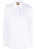 Gucci logo-embroidered cotton shirt - Blanc